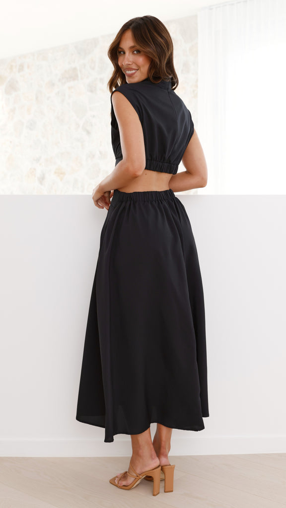 Maddison Midi Dress - Black - Billy J