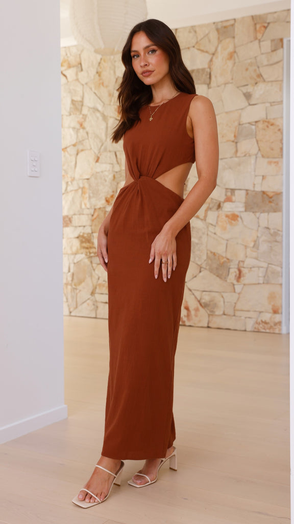 Damiana Maxi Dress - Chocolate - Billy J