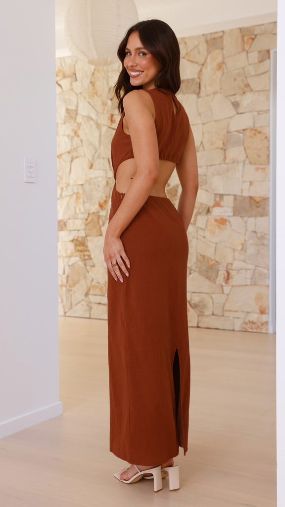 Damiana Maxi Dress - Chocolate - Billy J