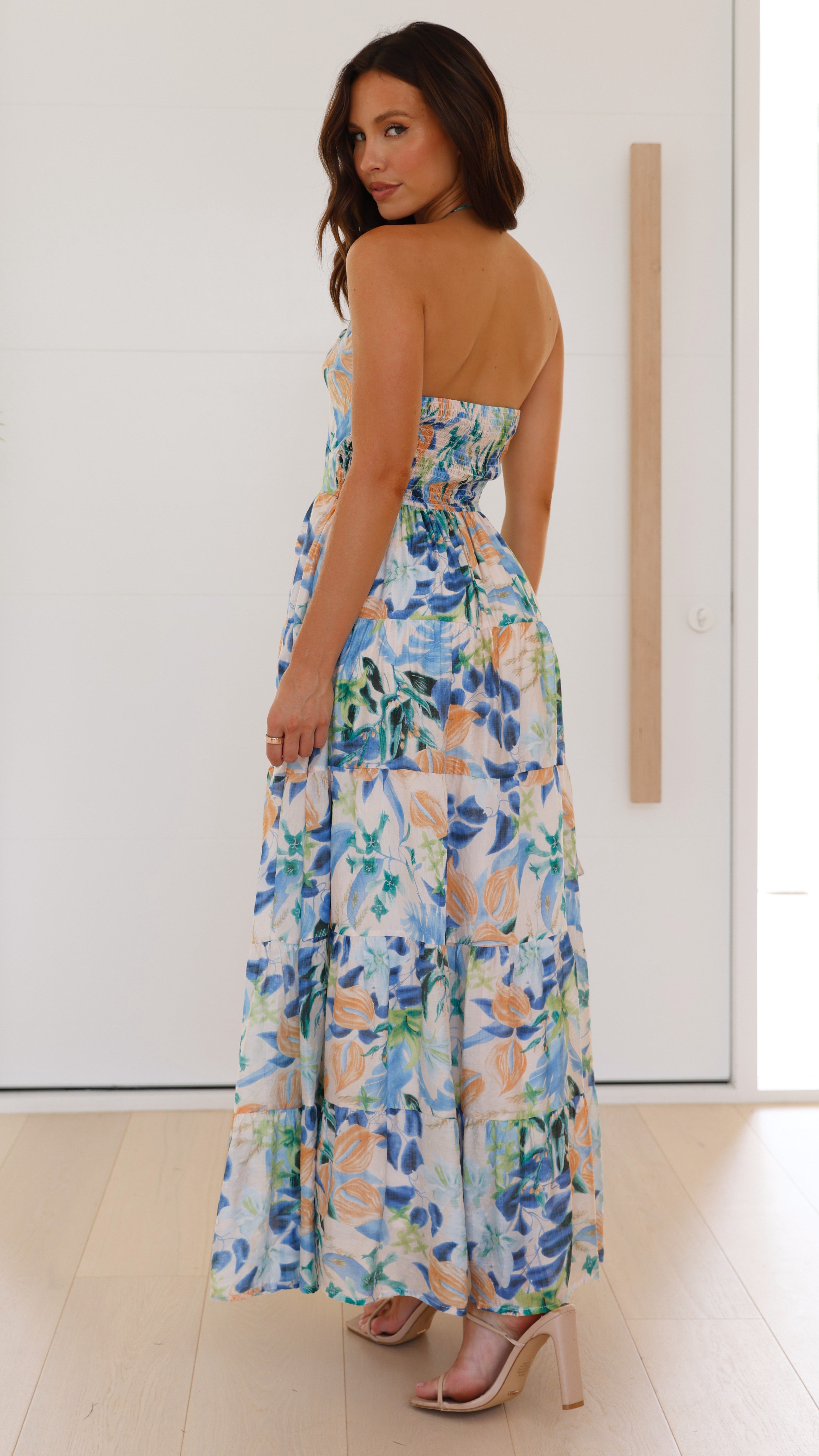 Majella Maxi Dress - Blue Floral - Billy J