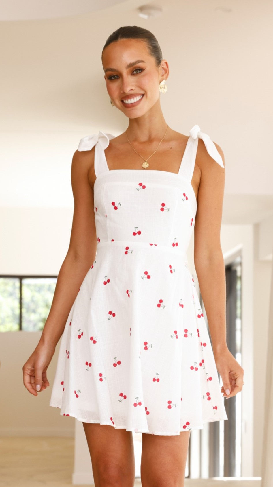 Emmelyn Mini Dress - White Cherry - Billy J