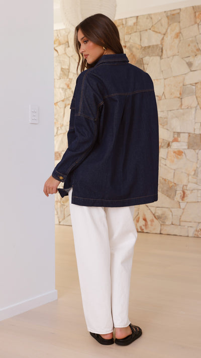 Load image into Gallery viewer, Nafasi Jacket - Indigo Denim - Billy J
