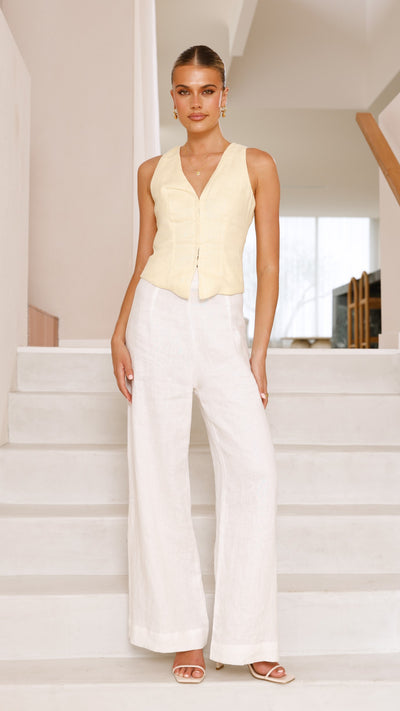 Load image into Gallery viewer, Brianne Linen Vest - Yellow - Billy J
