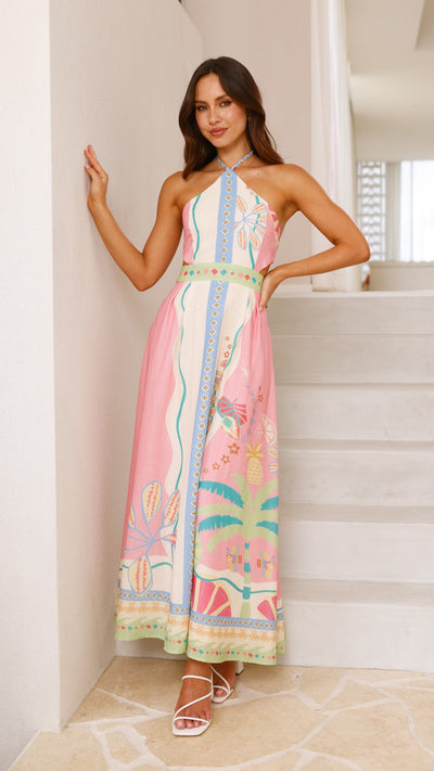 Load image into Gallery viewer, Aviana Maxi Dress - Pink Multi - Billy J
