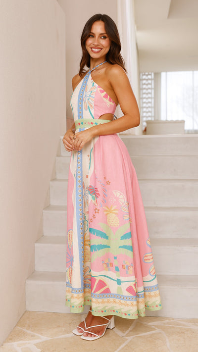 Load image into Gallery viewer, Aviana Maxi Dress - Pink Multi - Billy J
