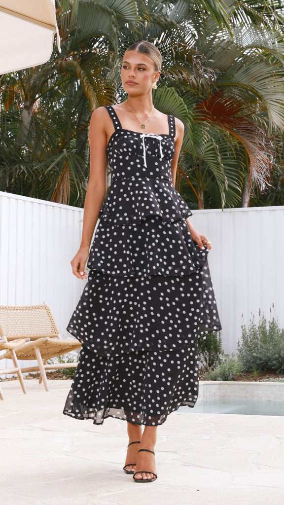 Maura Maxi Dress - Black/White - Billy J