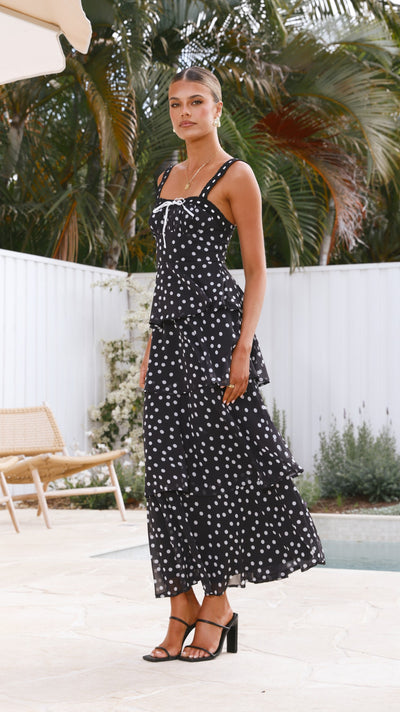 Load image into Gallery viewer, Maura Maxi Dress - Black/White - Billy J
