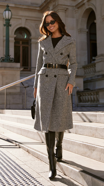 Load image into Gallery viewer, Jayla Longline Coat - Grey - Billy J
