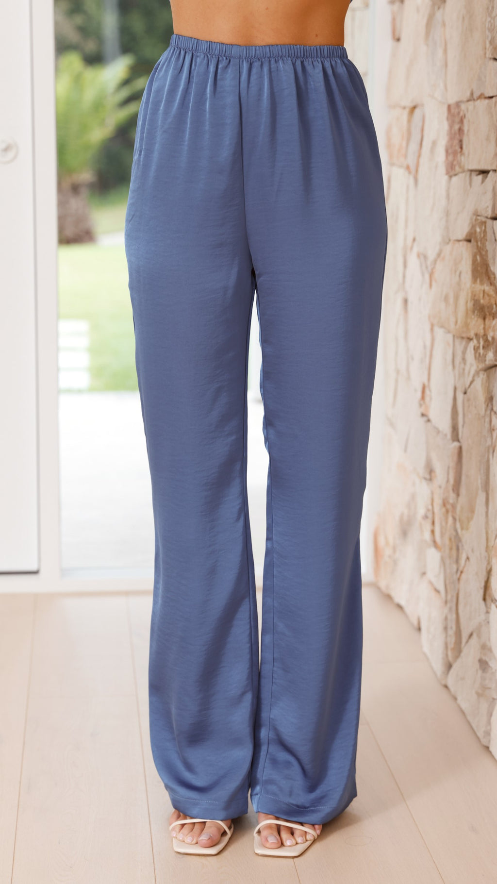 Imogen Button Pants - Steel Blue - Billy J