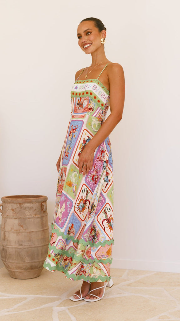 Olicia Maxi Dress - Aztec Print - Billy J