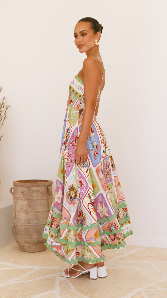 Olicia Maxi Dress - Aztec Print - Billy J