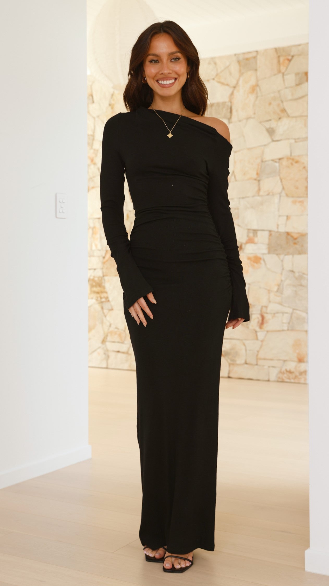 Reyna Maxi Dress - Black - Billy J