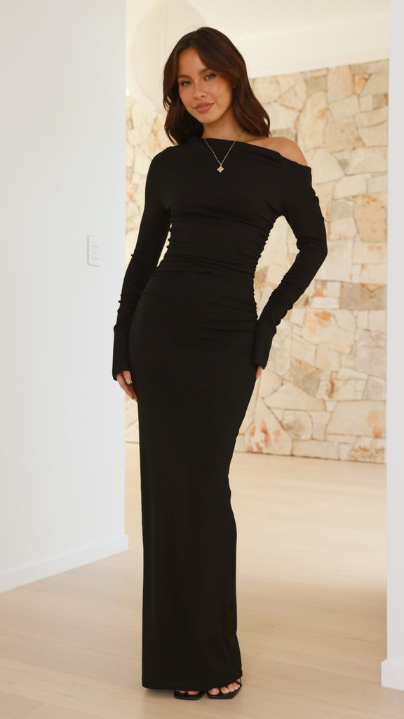 Reyna Maxi Dress - Black - Billy J