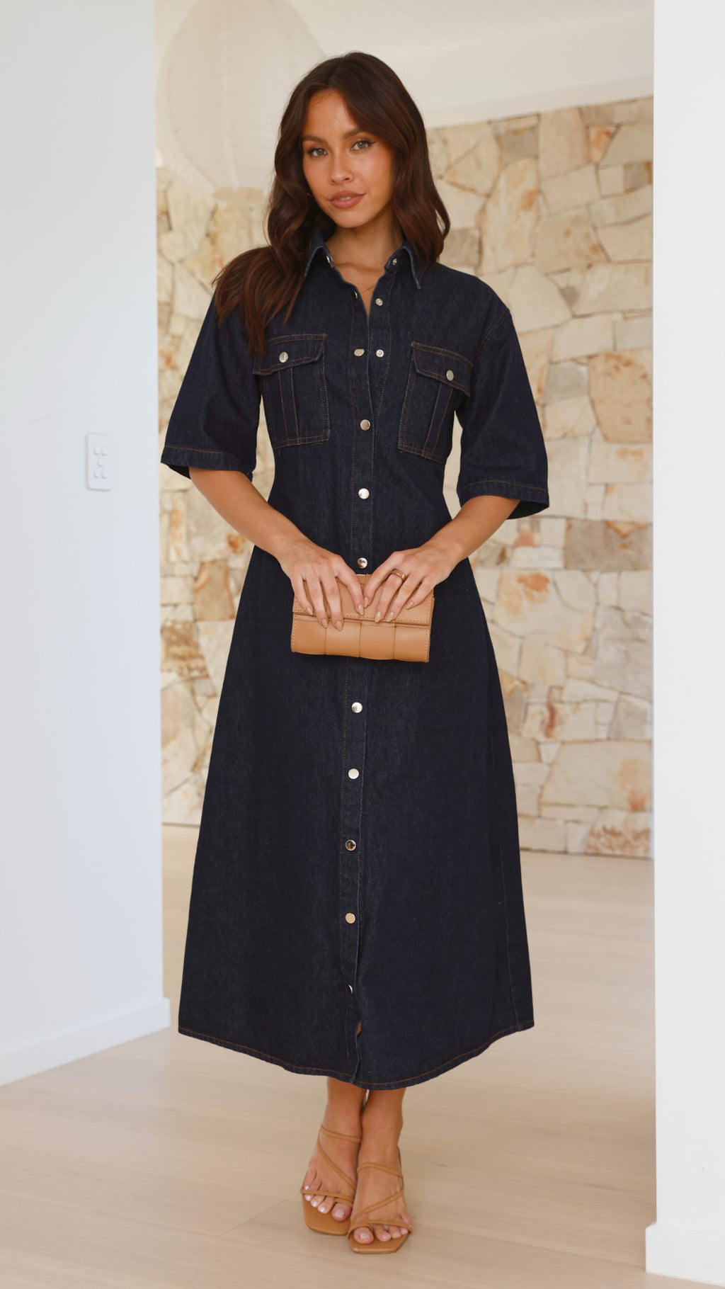 Raz Maxi Dress - Dark Denim - Billy J