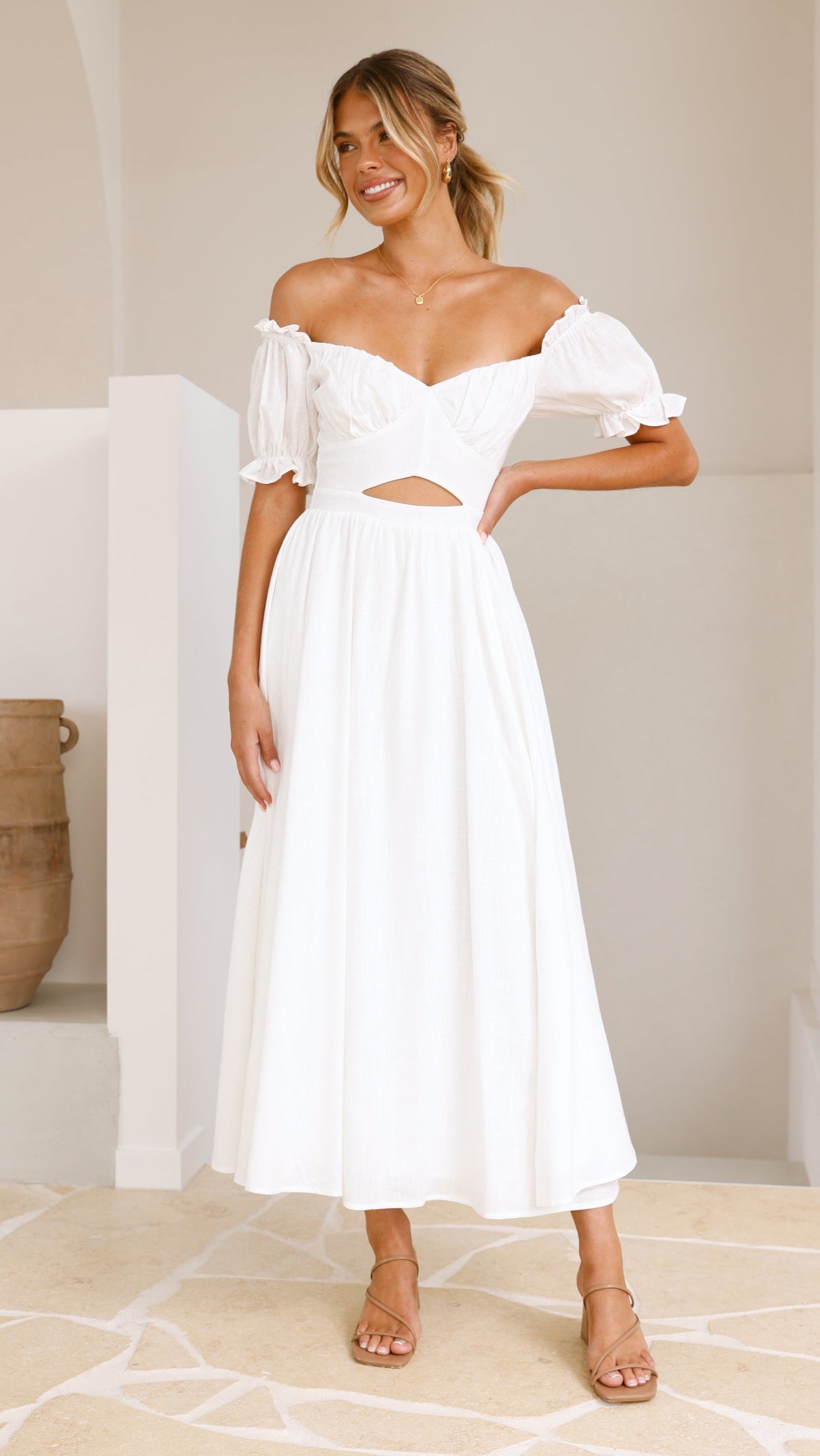 Hulu Maxi Dress - White - Billy J