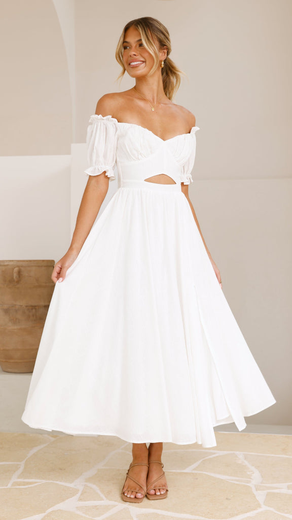 Hulu Maxi Dress - White - Billy J