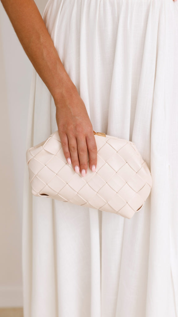 Vasanti Woven Clutch - Beige - Billy J