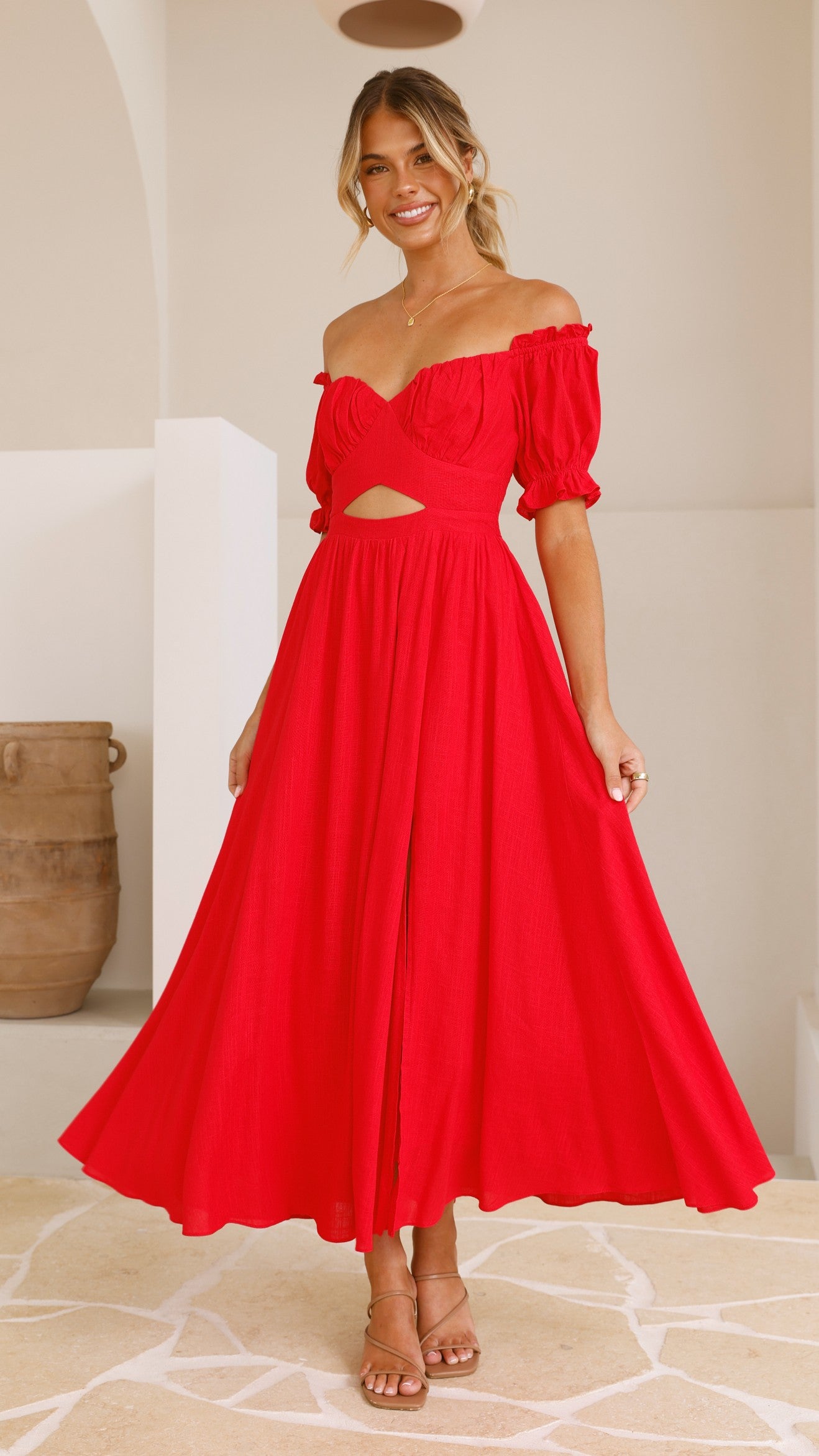 Hulu Maxi Dress - Red - Billy J