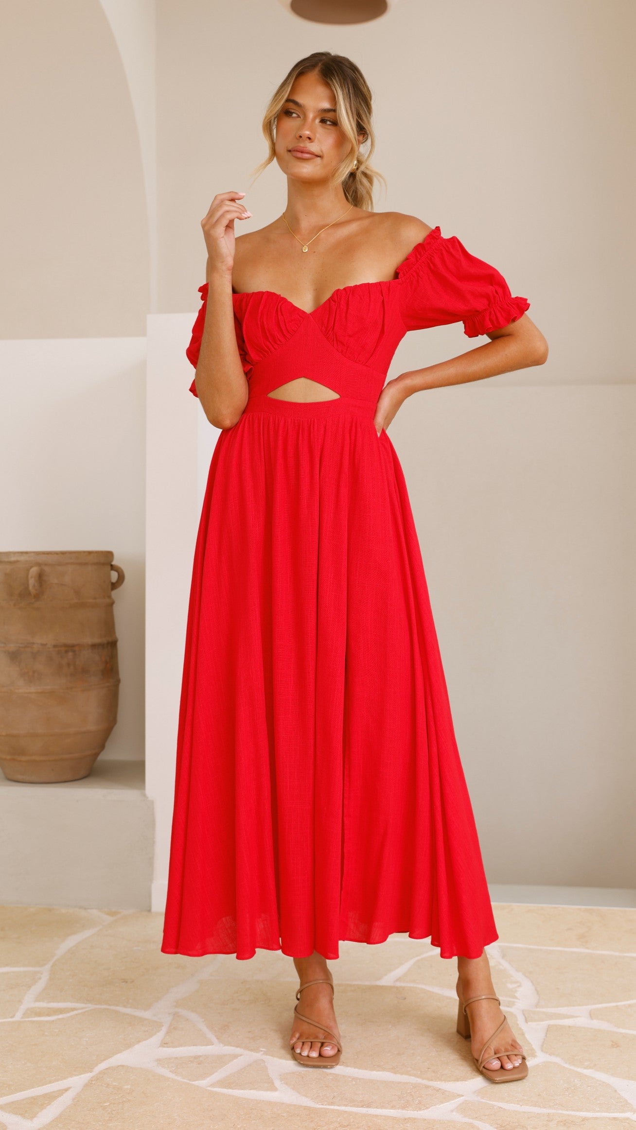 Hulu Maxi Dress - Red - Billy J