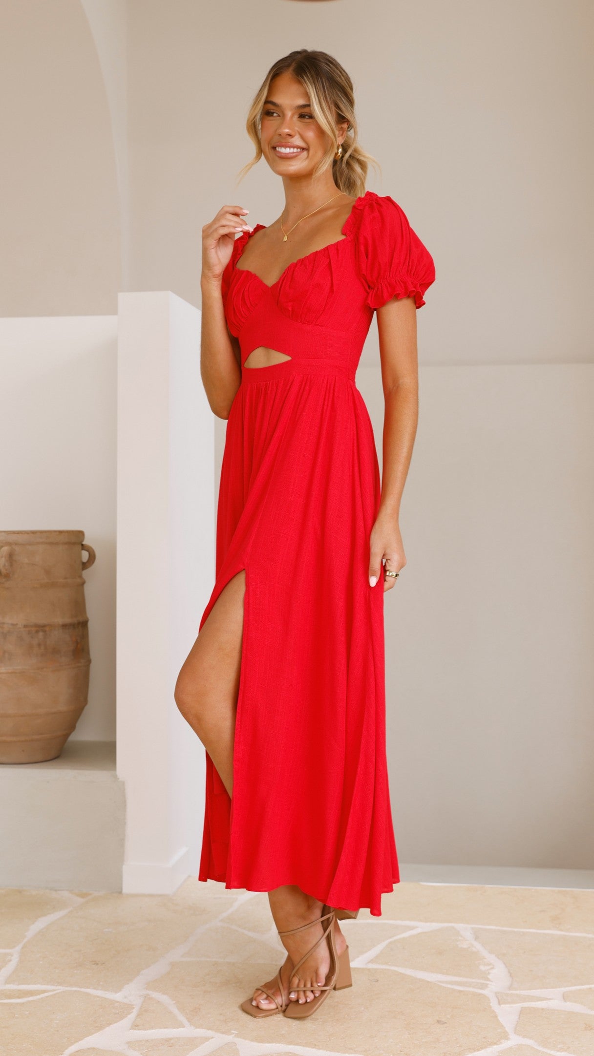 Hulu Maxi Dress - Red - Billy J