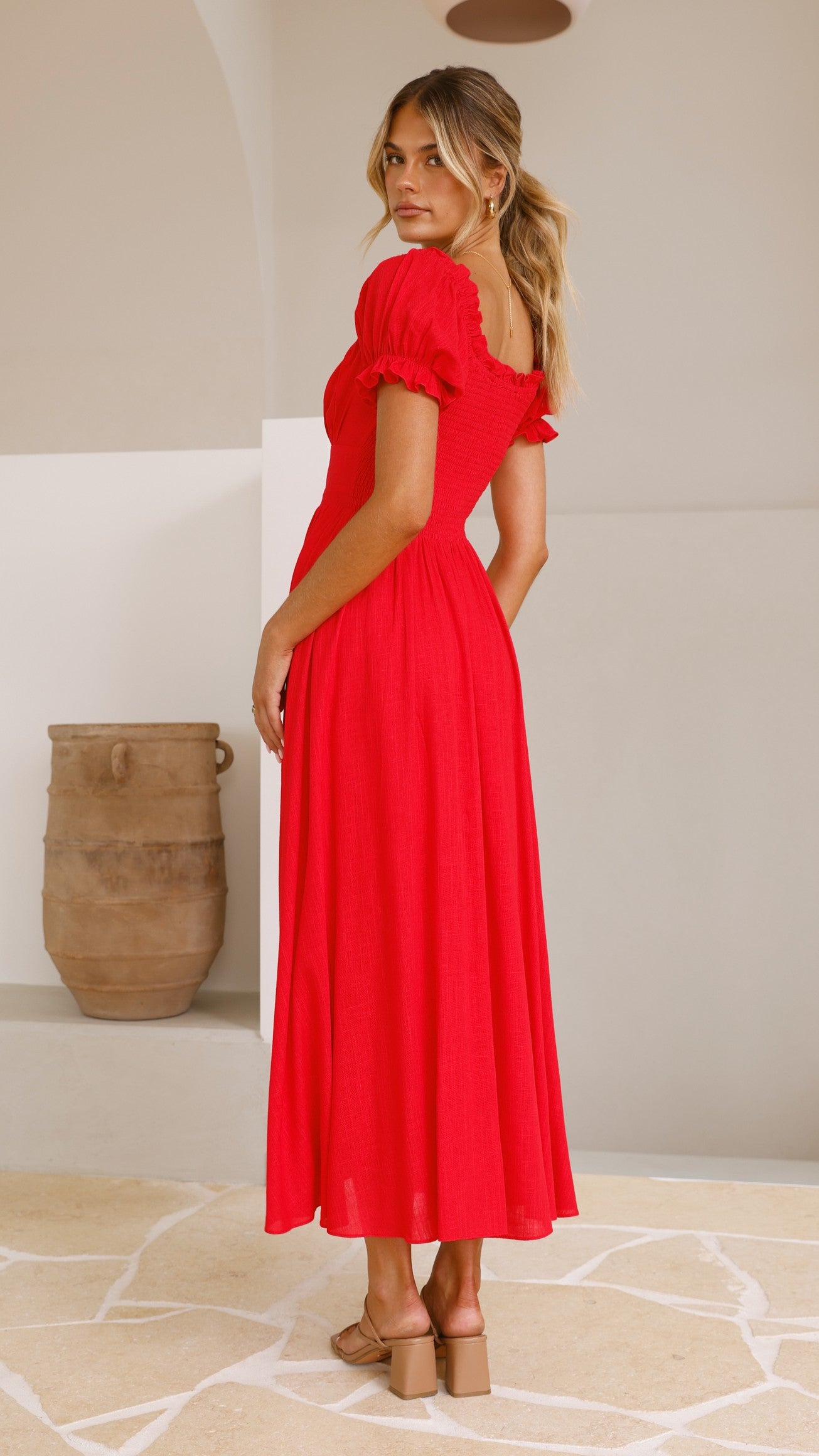 Hulu Maxi Dress - Red - Billy J