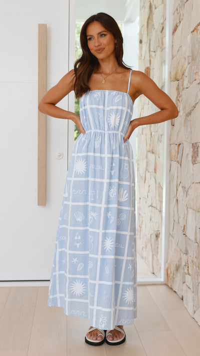 Load image into Gallery viewer, Alicia Maxi Dress - Beach Soleil Print - Billy J
