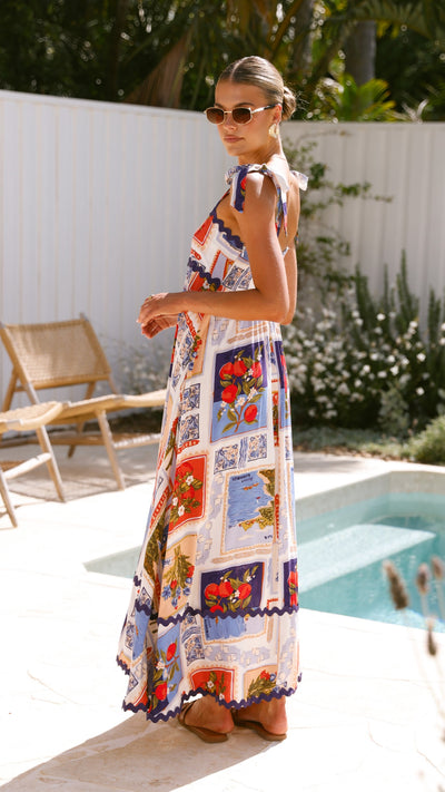 Load image into Gallery viewer, Birkley Maxi Dress - Blue Print - Billy J
