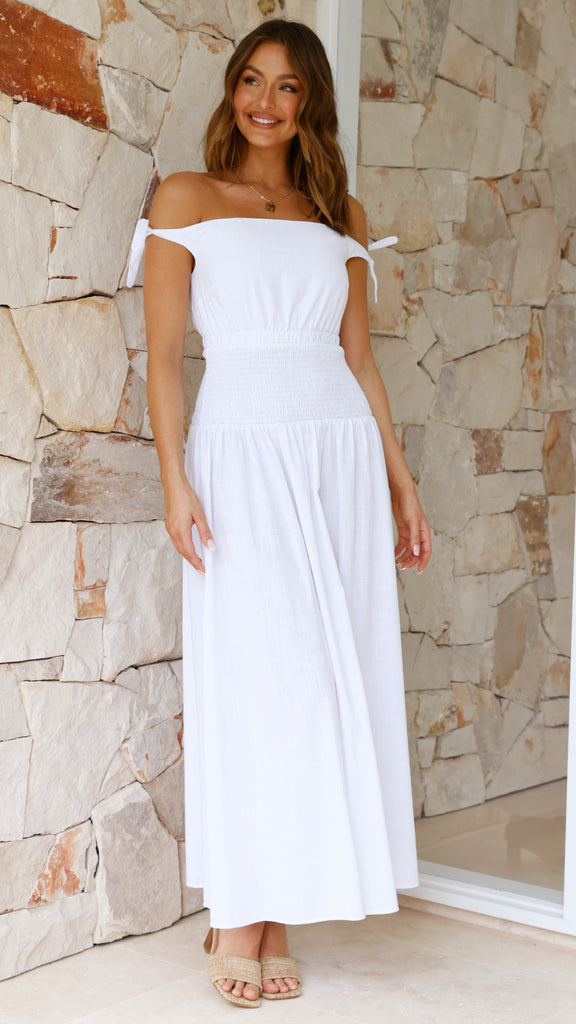 Adelaide Maxi Dress - White - Billy J