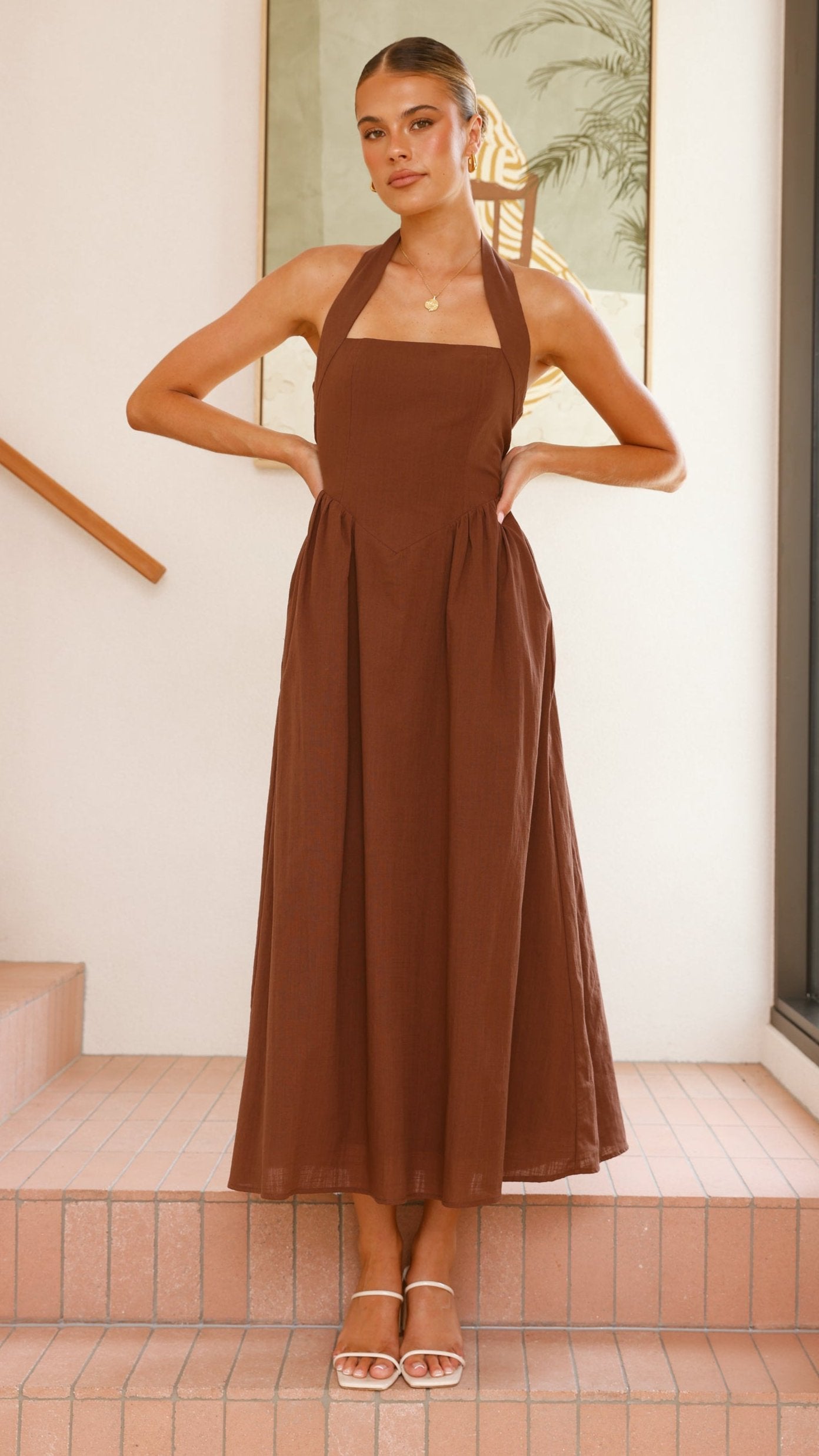 Caden Maxi Dress - Chocolate - Billy J