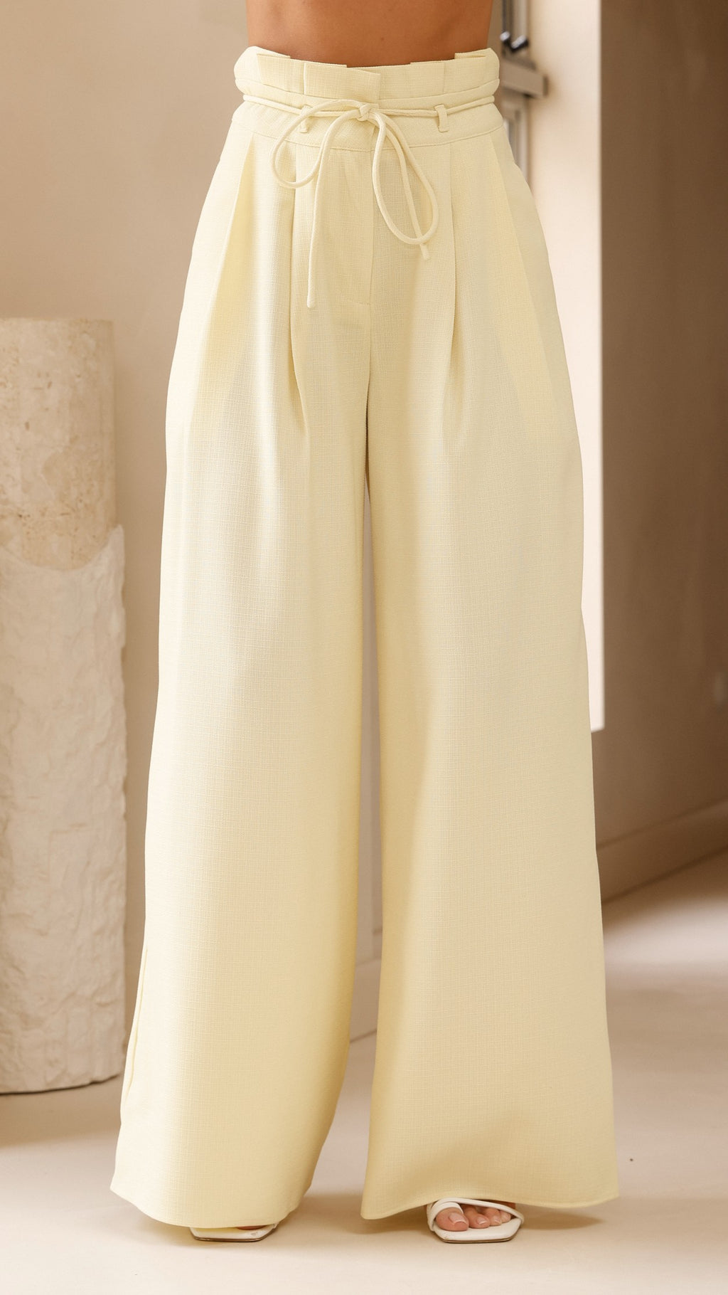 Melinda High Waist Pants - Soft Yellow - Billy J