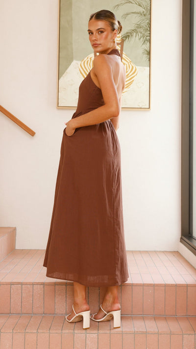 Load image into Gallery viewer, Caden Maxi Dress - Chocolate - Billy J
