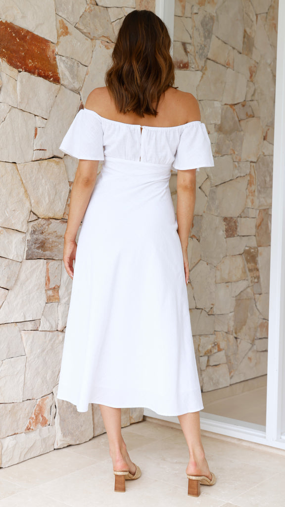 Jalissa Midi Dress - White - Billy J