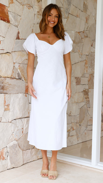 Load image into Gallery viewer, Jalissa Midi Dress - White - Billy J
