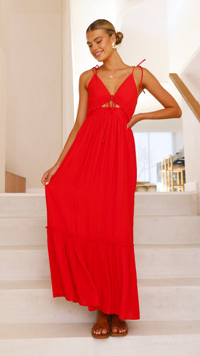 Load image into Gallery viewer, Lille Maxi Dress - Red - Billy J
