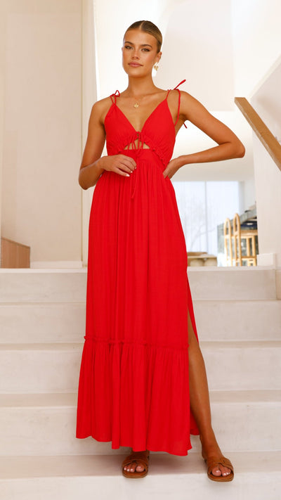 Load image into Gallery viewer, Lille Maxi Dress - Red - Billy J
