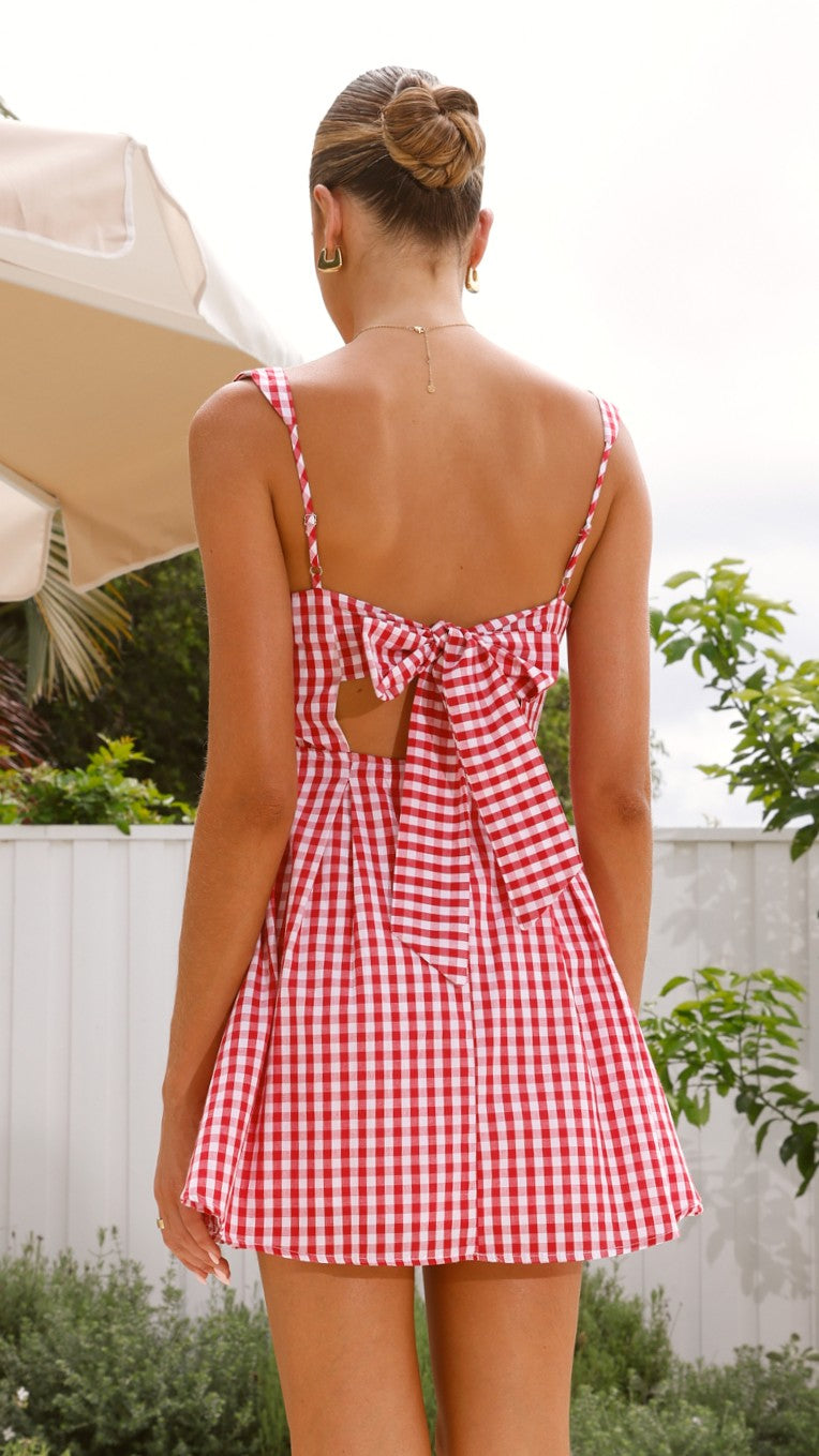 Jailene Mini Dress - Picnic Red - Billy J