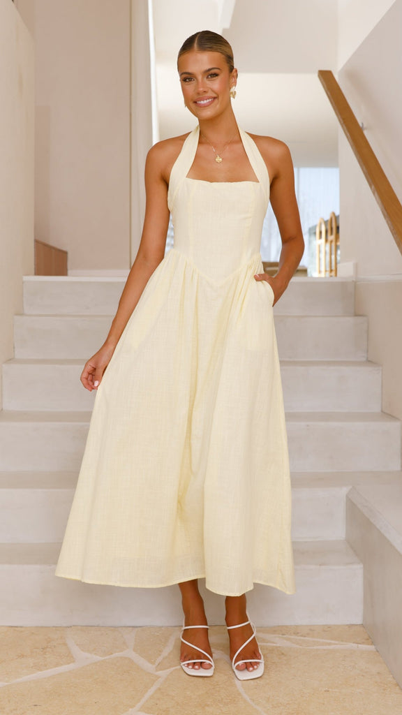 Caden Maxi Dress - Lemon - Billy J