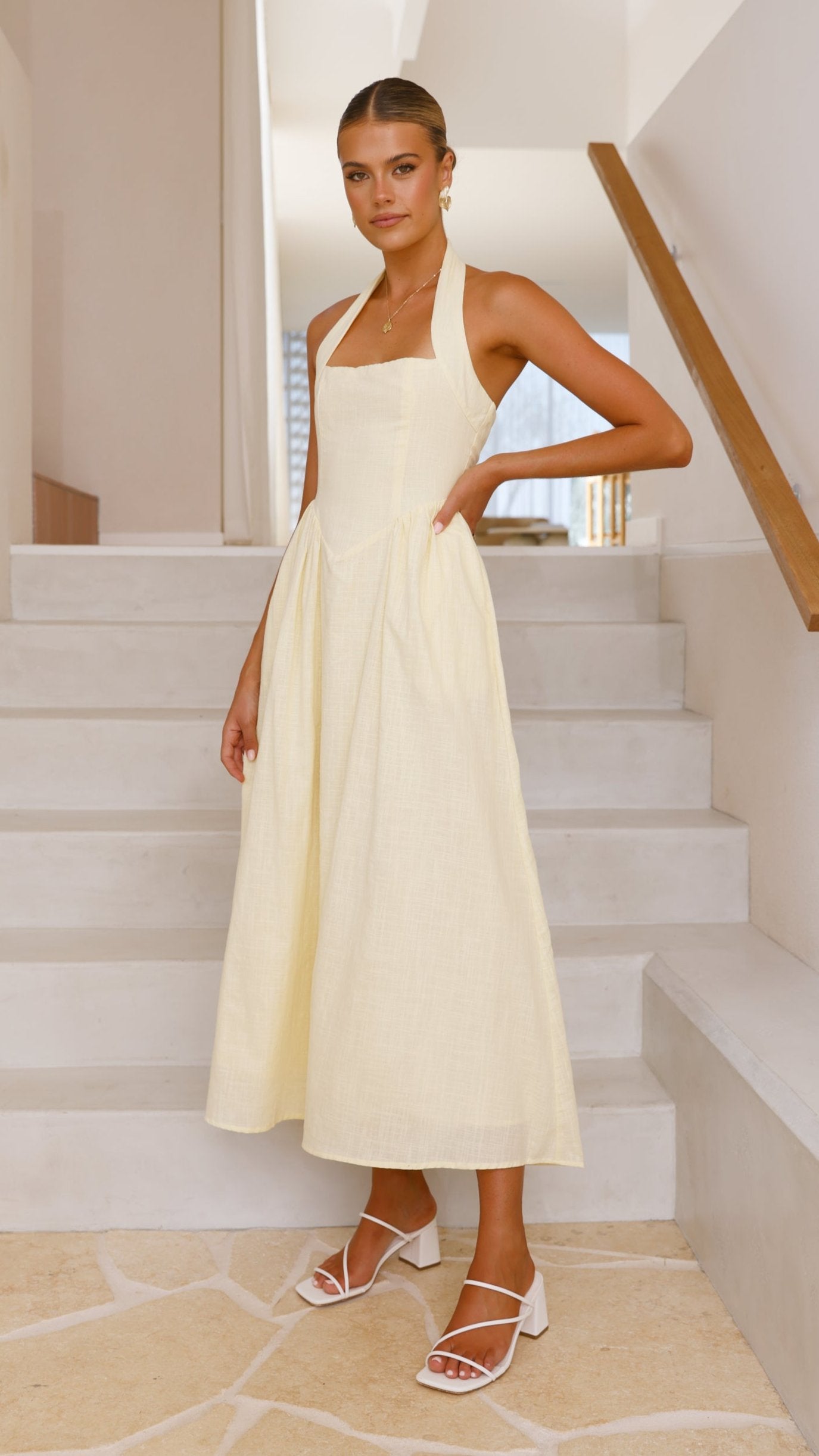 Caden Maxi Dress - Lemon - Billy J