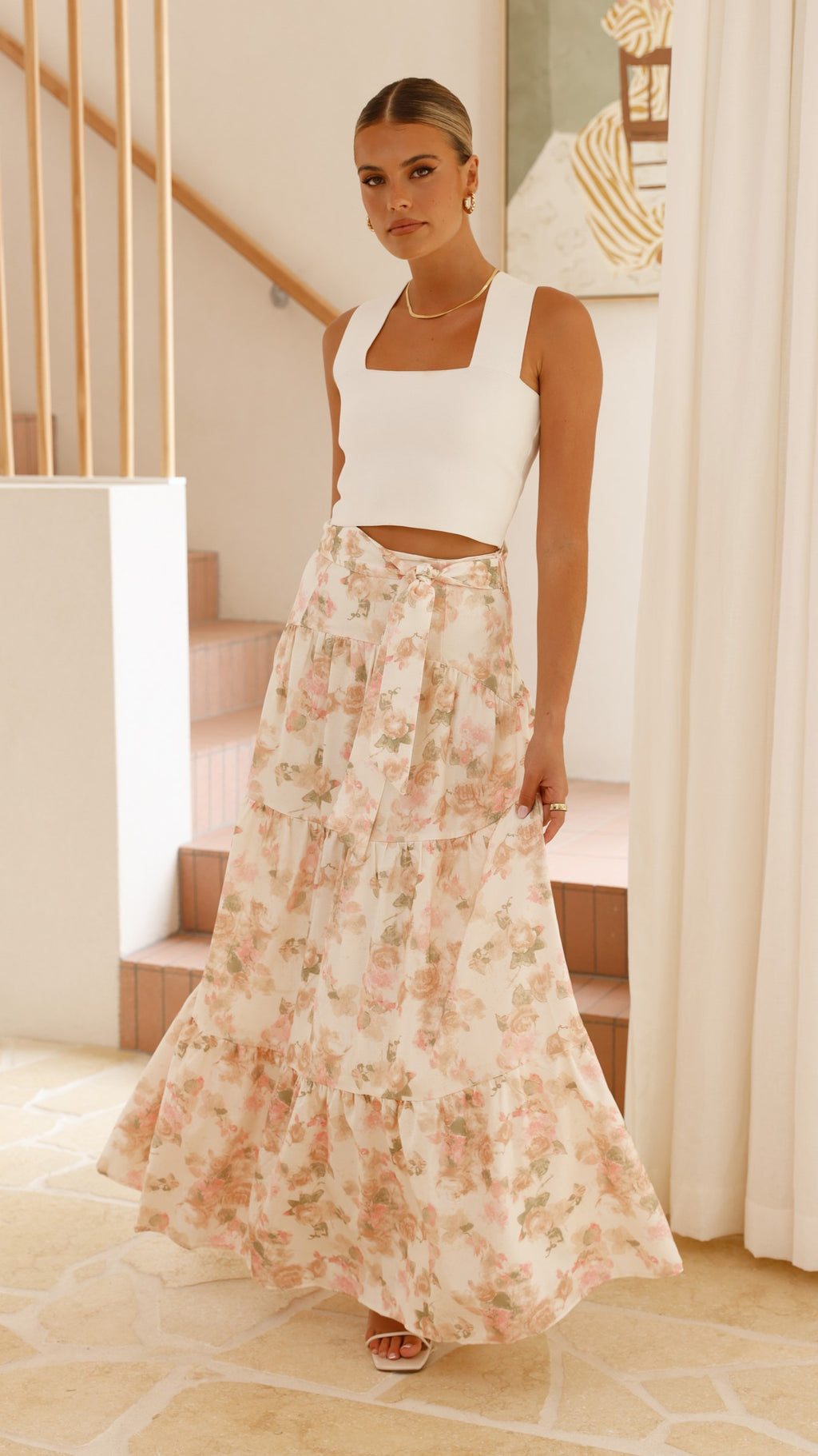 Bahari Maxi Skirt - Blossom Print - Billy J