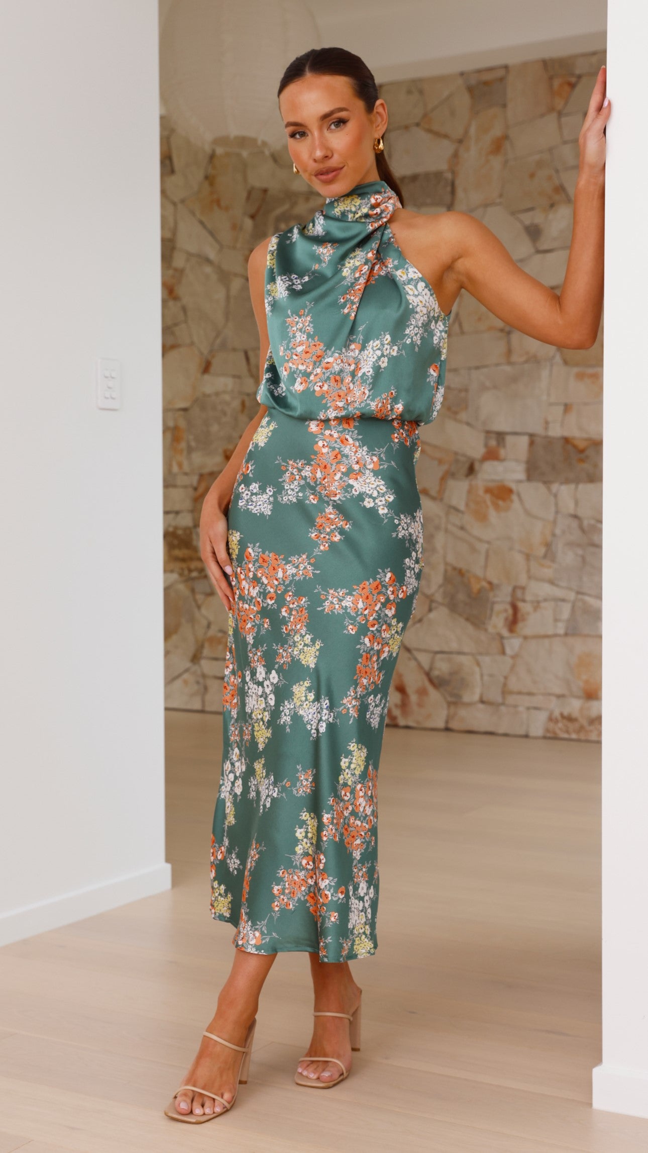 Esther Maxi Dress - Green Floral - Billy J