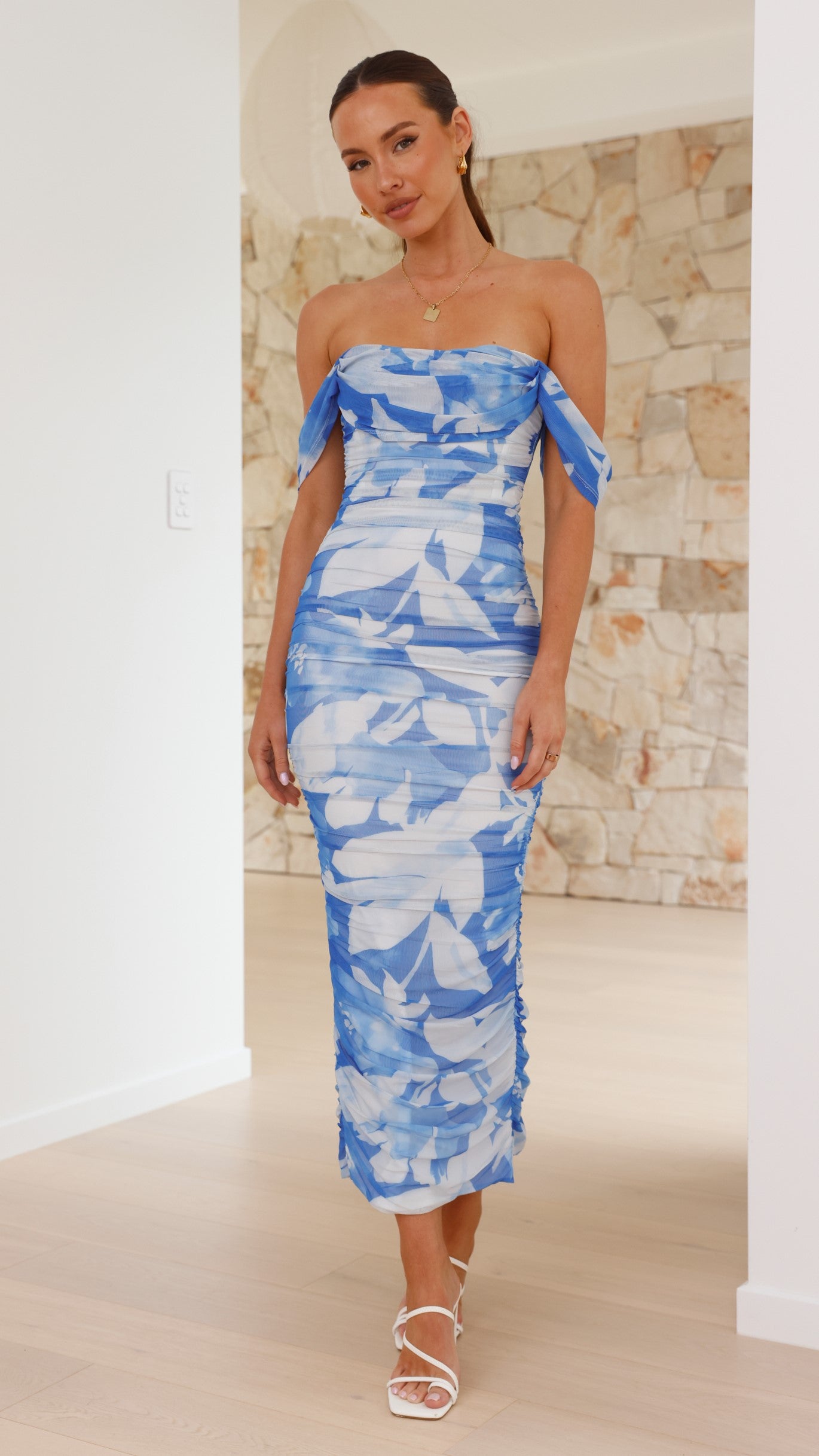 Kylie Maxi Dress - Blue Floral - Billy J