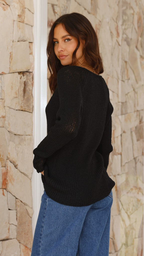 Casale Knit Top - Black - Billy J