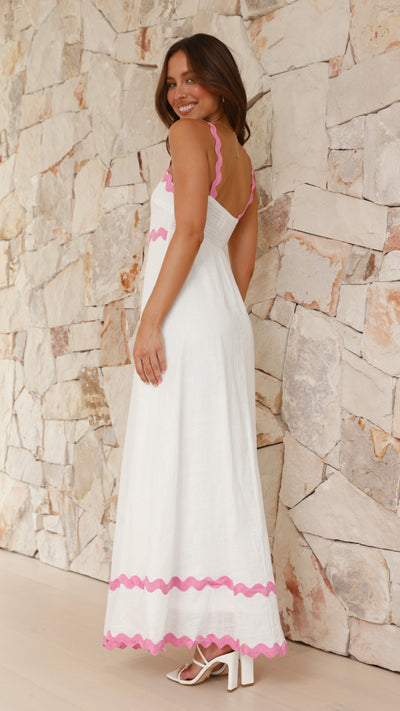 Load image into Gallery viewer, Daleyza Maxi Dress - White / Pink - Billy J
