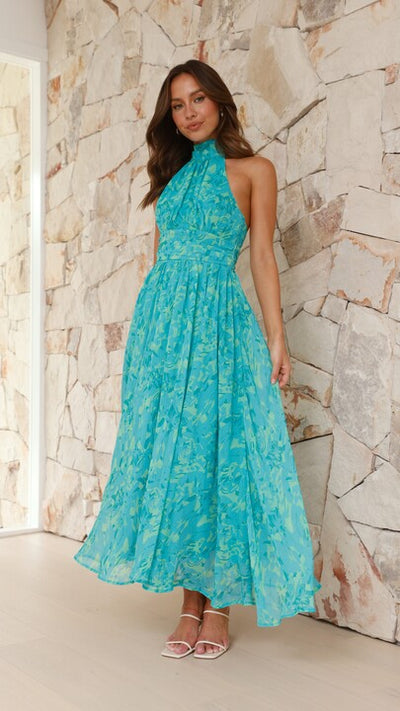 Load image into Gallery viewer, Zahava Maxi Dress - Green Floral - Billy J
