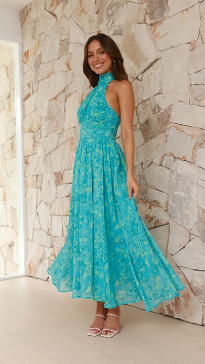 Zahava Maxi Dress - Green Floral - Billy J