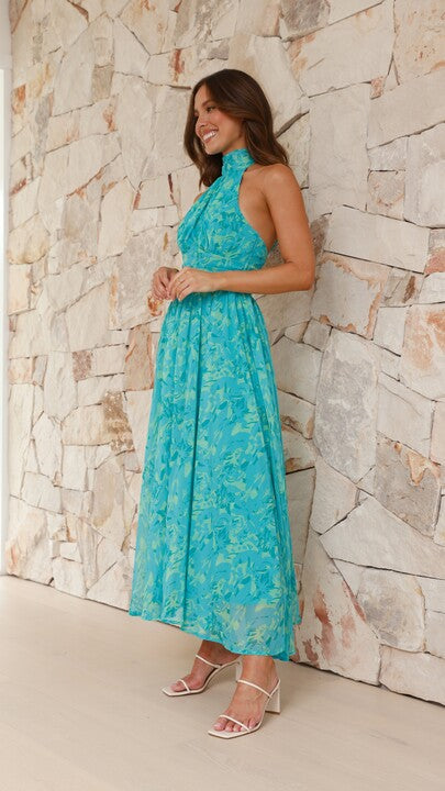 Zahava Maxi Dress - Green Floral - Billy J