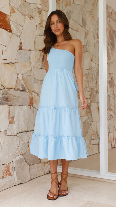 Load image into Gallery viewer, Alanna Midi Dress - Sky Blue - Billy J
