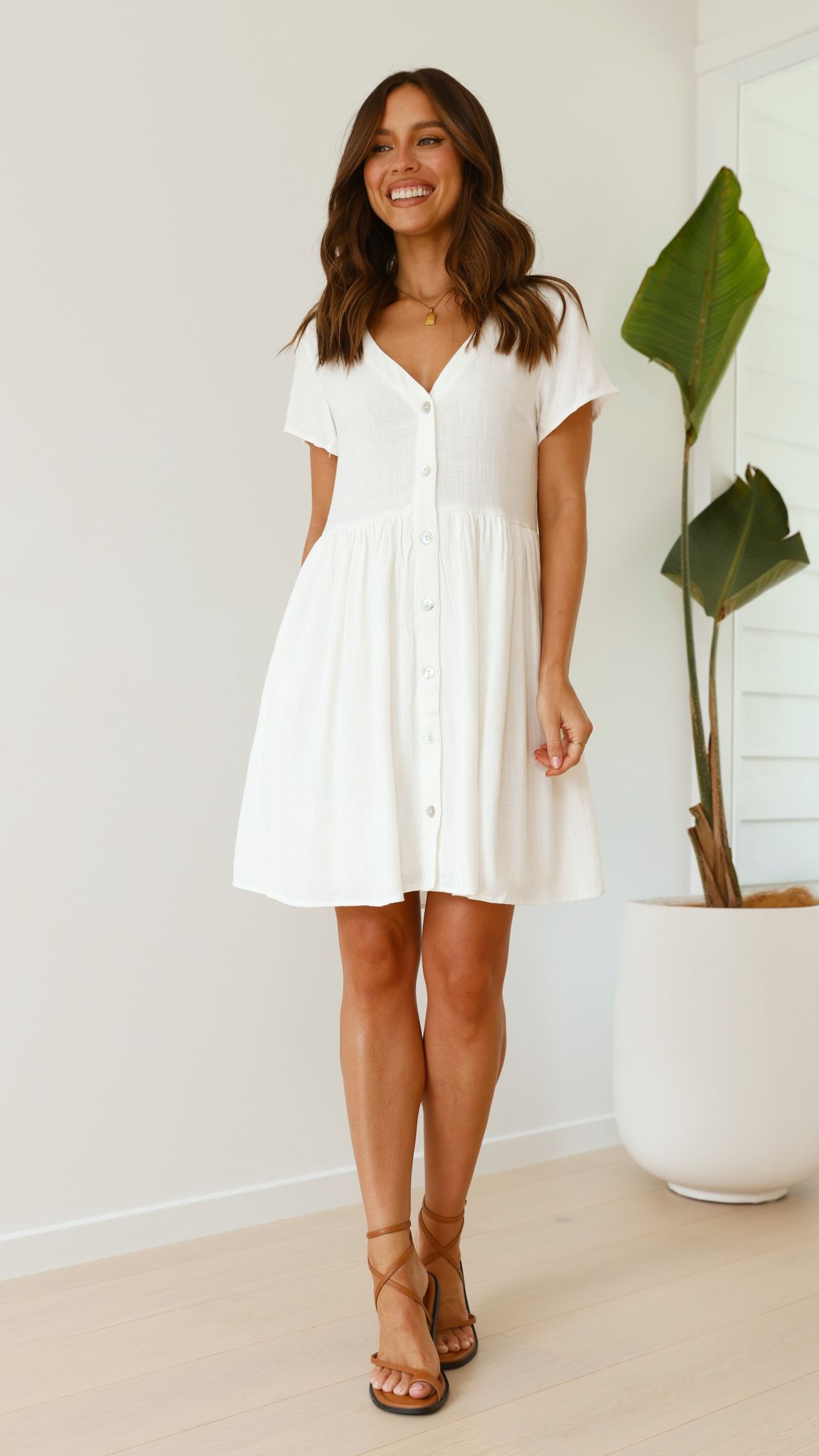 Courtney Mini Dress - White - Billy J