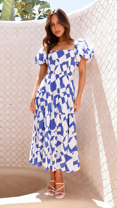 Load image into Gallery viewer, Bronty Maxi Dress - Blue - Billy J
