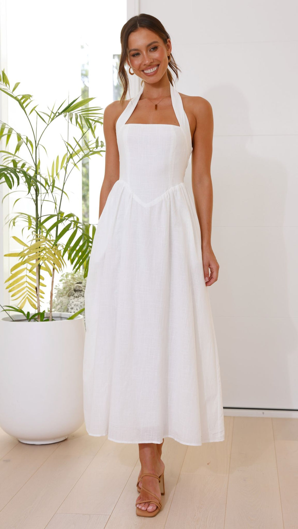 Caden Maxi Dress - White - Billy J